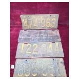 Antique PA License Plates, 1916, 23, 27 & 29