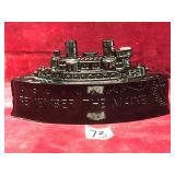 Vintage Black Glass "remember the Maine" Dish