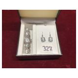 Gruen Cameo Motif Watch and Earring Set
