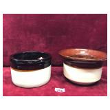 Two-Tone Glazed Stoneware Crocks