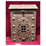 Vintage Gothic Style Cast Iron Wall Mailbox