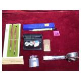 Vintage Lighters, Pins, and Cross Pen Set Lot