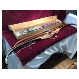 Vintage Recurve Bow and Target Arrow Collection
