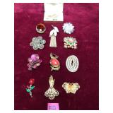 Vintage Costume Brooch and Pin Collection