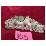 Vintage Sterling Marcasite Link Bracelet