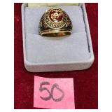 Vintage Crest Craft USMC Tun Tavern Iwo Jima Ring