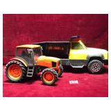Kubota Tractor and Tonka Dump Truck Toy Lot