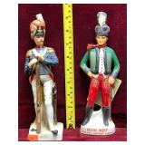 Pair of Vintage Military Soldier Decanter Statues