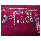 Vintage Multi Stone Scarab Costume Jewelry Lot