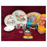 Vintage Disney Character Melmac Dishware And Toys