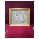 Framed Patriotic Statue of Liberty Crochet Art