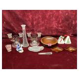 Vintage Glassware Porcelain and Holiday Decor Lot