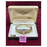 Vintage Van Dell 14K Gold Overlay Cameo Bracelet