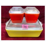 Vintage Pyrex Primary Refrigerator Dishes and Lids