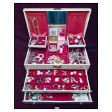Vintage Mele Multi Tier Costume Jewelry Box
