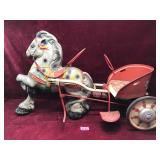 Vintage Wonder Horse Pony Cart Sulky Riding Toy