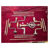 Antique Hand Drills and Auger Bits Collection