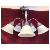 5-Light Bronze Chandelier Alabaster Glass