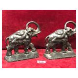 Vintage Cast Iron Elephant Bookends