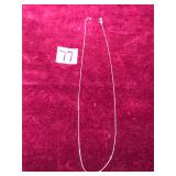 14K White Gold Vintage Delicate Box Chain Necklace