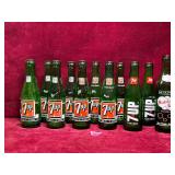 Vintage Seven Up and Bubble Up Soda Bottle Lot