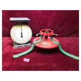 Antique American Family 24 Lb Scale and Tree Stand
