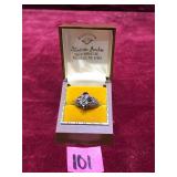 Antique Silver Filigree Cluster Ring with Rubies