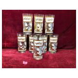 8 Vintage Georges Briard Pickled Glasses & Box