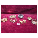 Vintage Costume Cuff Bracelet and Earring Lot