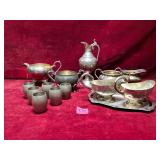 Vintage Silverplate & Pewter Tableware Assortment