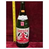 Vintage Green Greggs Beverages One Quart Bottle