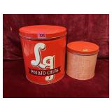 Vintage El-Ge Potato Chip and Nesco Tins