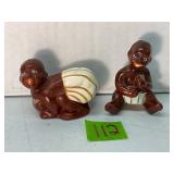 Vintage Japan Black Baby Salt and Pepper Shakers