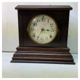 Antique E. Ingraham Wooden Mantel Clock with Key