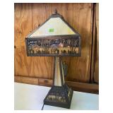 Antique Style Egyptian Camel Slag Glass Table Lamp