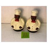 Vintage Black Chef Salt and Pepper Shaker Set