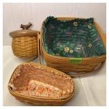 Longaberger Handwoven Basket Collection Trio