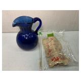 Stiegel Glassworks Hand Blown Cobalt Blue Pitcher