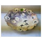 Antique RS Prussia Swallows Medallion Bowl