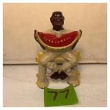 Vintage Manoil Watermelon Boy on Fence Figurine