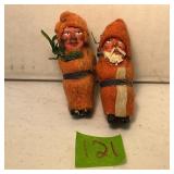 Antique German Spun Cotton Belsnickle Ornaments