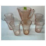 Jeannette Pink Depression Glass Cherry Blossom Set