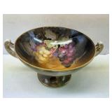 Antique Nippon Hand Painted Grape Pedestal Bowl
