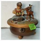 Vintage Thorens Swiss Carved Wood Music Box