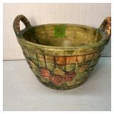 Vintage Weller Art Pottery Moss Rose Basket