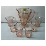 Jeannette Pink Cherry Blossom Glass Water Set