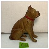 Antique Cast Iron Boxer Dog Still Bank