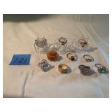 Vintage Costume and Photo Ring Ten Piece Lot