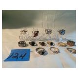 Vintage Costume Statement Ring Eleven Piece Lot