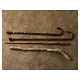 Vintage Wooden Walking Canes and Sticks Lot